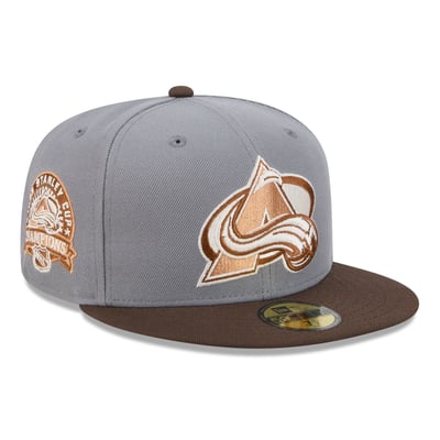 Colorado Avalanche New Era Wood Tones 59FIFTY Fitted Hat - Charcoal/Brown