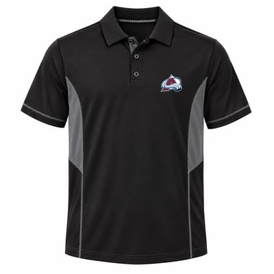 Colorado Avalanche Profile Big & Tall Color Block Panel Polo - Black/Charcoal