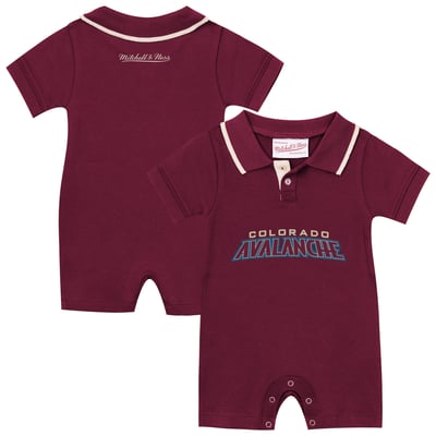 Colorado Avalanche Mitchell & Ness Newborn & Infant Retro Roots Rugby Romper - Burgundy