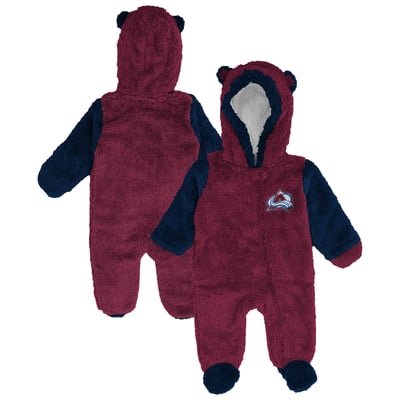 Colorado Avalanche Outerstuff Newborn & Infant Stay Napping Fleece Bunting Full-Zip Sleeper - Burgundy