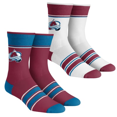 Colorado Avalanche Rock Em Socks Unisex Multi-Stripe 2-Pack Team Crew Sock Set
