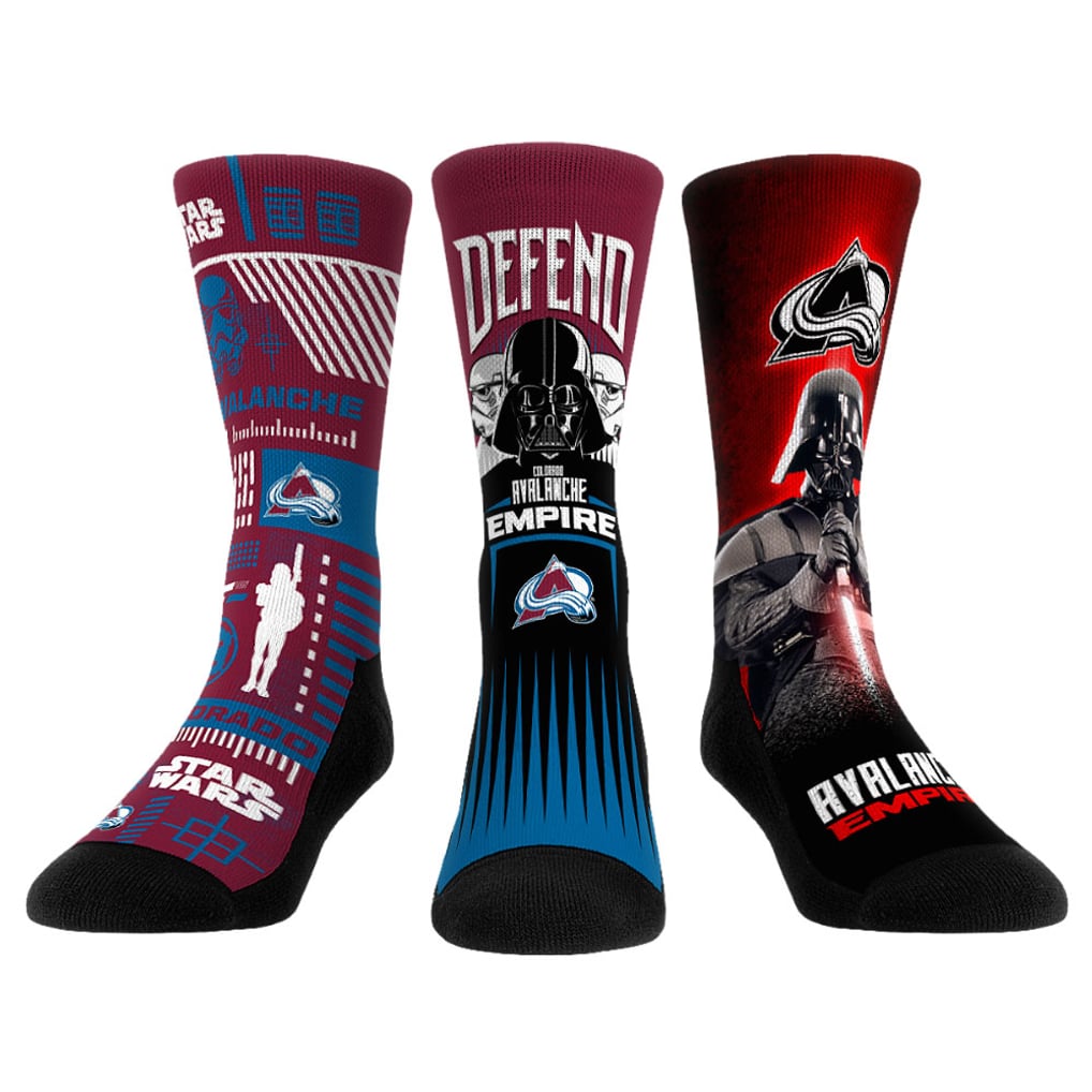 Darth Vader & Stormtrooper Colorado Avalanche Rock Em Socks Star Wars Three-Pack Crew Socks Set
