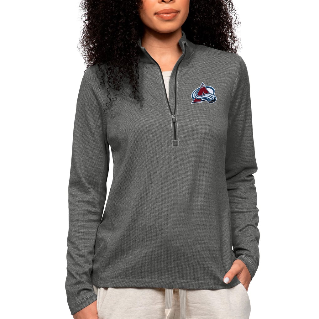 Colorado Avalanche Antigua Women's Epic Quarter-Zip Pullover Top - Heather Charcoal