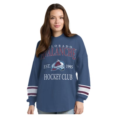  Colorado Avalanche Fanatics Women's Hockey Club Spirit Jersey Heavyweight Long Sleeve T-Shirt - Blue