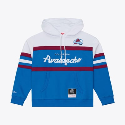  Colorado Avalanche Mitchell & Ness Women's Head Coach Hoodie - White/Blue