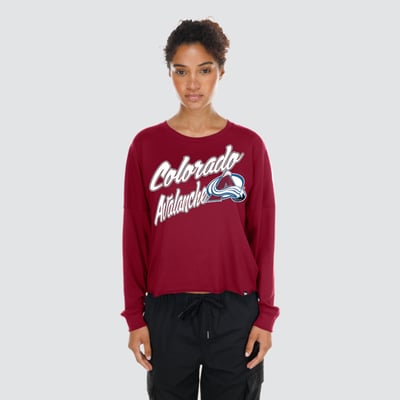  Colorado Avalanche New Era Women's Oversized Boxy Long Sleeve T-Shirt - Burgundy
