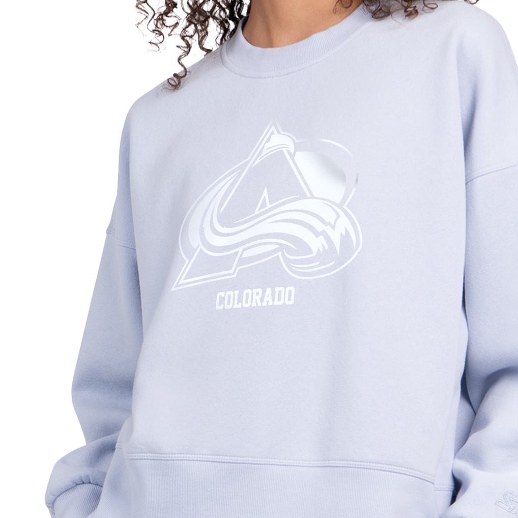 Colorado Avalanche Starter Women's Boxy Cropped Sweatshirt - Blue