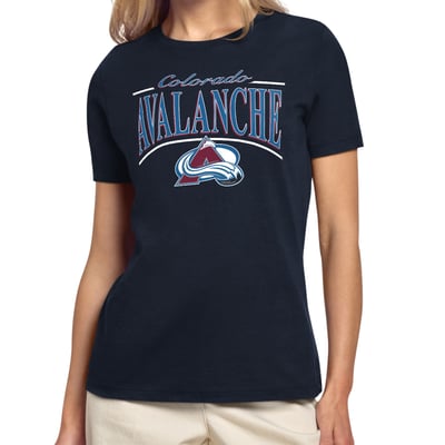 Colorado Avalanche Starter Women's Arch Stripe T-Shirt - Navy