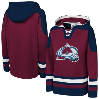 Colorado Avalanche Outerstuff Youth Ageless Must Have Home Raglan V-Neck Hoodie - Burgundy