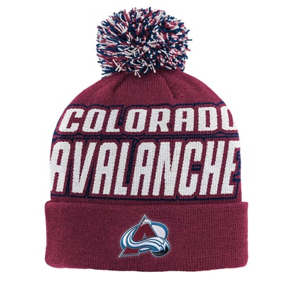 Colorado Avalanche Outerstuff Youth Cuffed Knit Hat with Pom - Burgundy