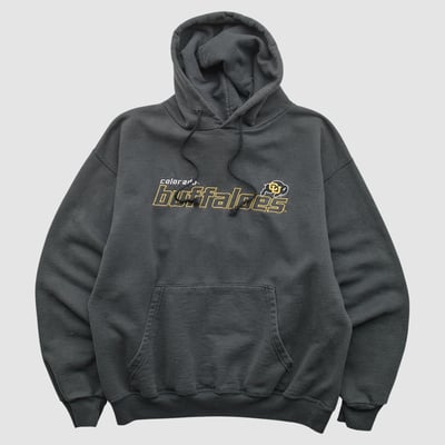 Colorado Buffaloes Champion 2000s Hooded Pullover Sweatshirt - Black - M by Fanatics Real Vintage