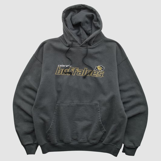 Colorado Buffaloes Champion 2000s Hooded Pullover Sweatshirt - Black - M by Fanatics Real Vintage