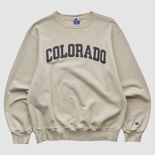 Colorado Buffaloes Champion 2000s Pullover Sweatshirt - Beige - M by Fanatics Real Vintage