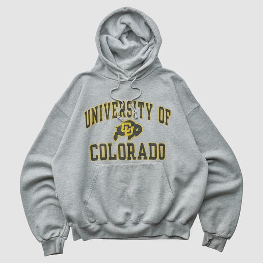 Colorado Buffaloes Champion 2000s Pullover Sweatshirt - Heather Gray - M by Fanatics Real Vintage