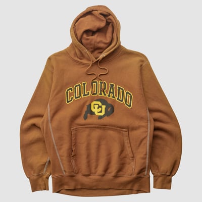 Colorado Buffaloes MV Sport 2000s Hooded Pullover Sweatshirt - Clay - S by Fanatics Real Vintage
