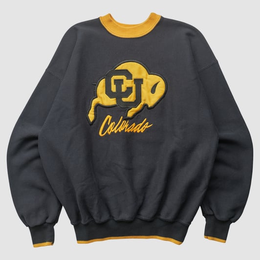 Colorado Buffaloes The Game 90s Pullover Sweatshirt - Black - L by Fanatics Real Vintage
