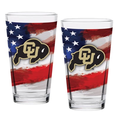 Colorado Buffaloes  Two-Pack 16oz. Americana Pint Glass Set