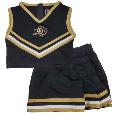Colorado Buffaloes Little King Girls Toddler Two-Piece Cheer V-Neck Top & Skirt Set - Black