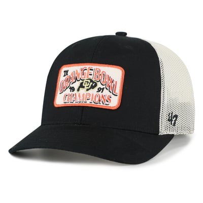  Colorado Buffaloes '47 Orange Bowl Champions Scored Trucker Adjustable Hat - Black