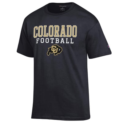 Colorado Buffaloes Champion Football Stack T-Shirt - Black