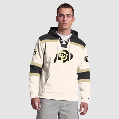  Colorado Buffaloes Champion Lacer Fleece Hoodie - Cream