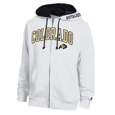 Colorado Buffaloes Champion Arch Logo Full-Zip Fleece Hoodie - White