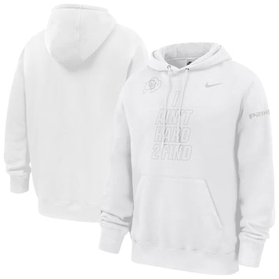 Colorado Buffaloes Nike Coach Prime I Ain't Hard 2 Find Club Fleece Hoodie - White