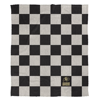 Colorado Buffaloes Pegasus Checkered Logo Patch 50" x 60" Cozy Knit Blanket