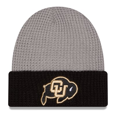 Colorado Buffaloes New Era Unisex Cuffed Waffle Knit Hat - Gray/Black