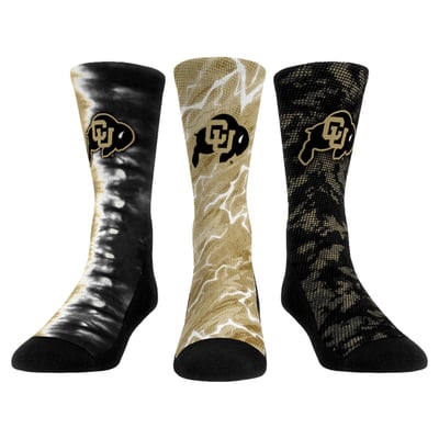 Colorado Buffaloes Rock Em Unisex Team Tones Three-Pack Crew Socks