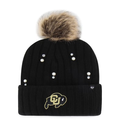 Colorado Buffaloes '47 Women's Pearl Fur Knit Hat with Pom - Black