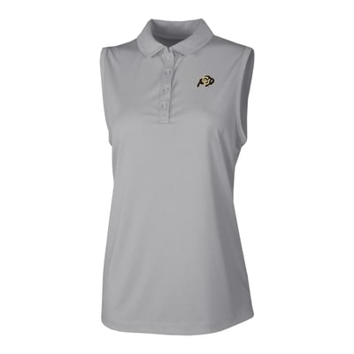  Colorado Buffaloes Columbia Women's Ace Flair Sleeveless Tank Polo - Gray