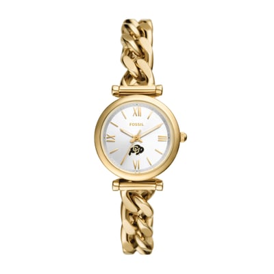 Colorado Buffaloes Fossil Women's Carlie Gold-Tone Stainless Steel Watch