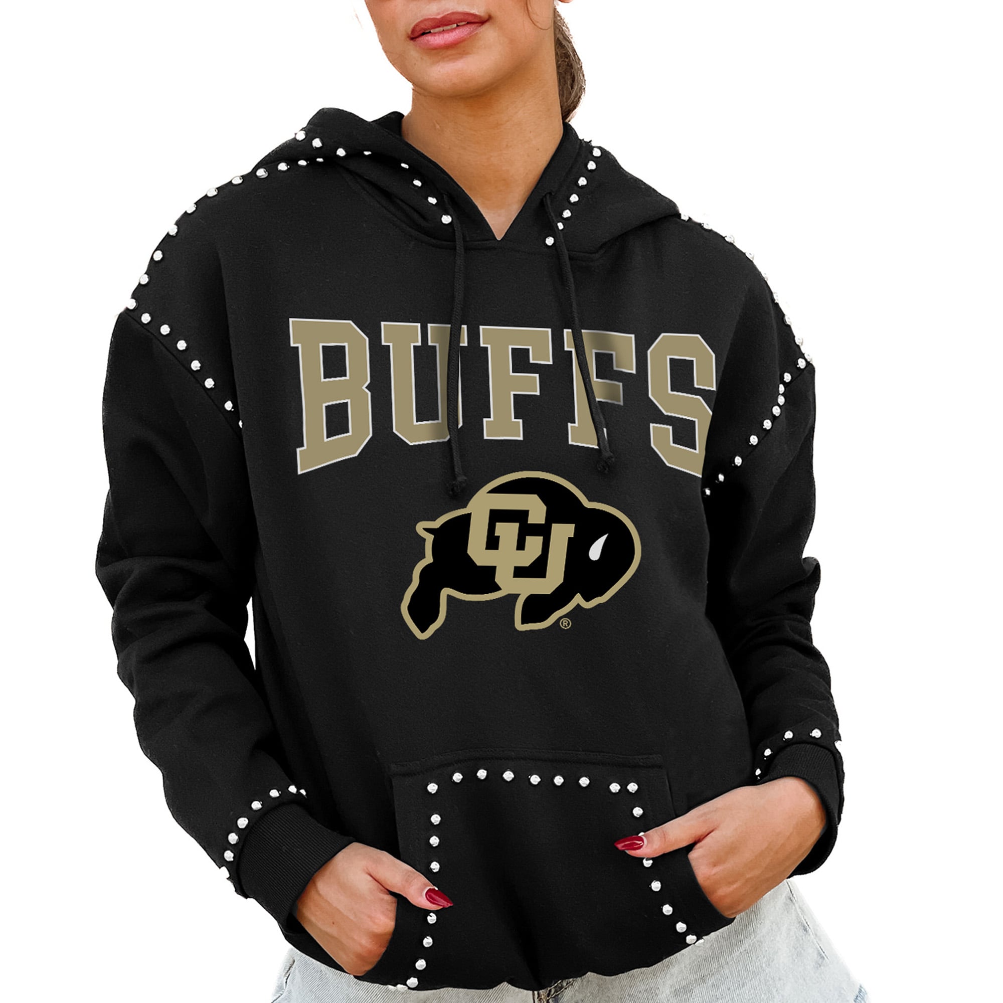 Colorado Buffaloes Gameday Couture Women's Studded Pullover Hoodie - Black