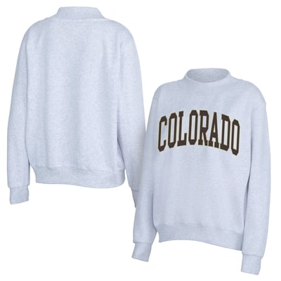 Colorado Buffaloes ZooZatz Women's Team Arch Mock Neck Sweatshirt - Gray