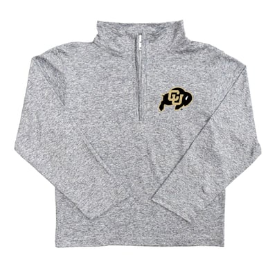  Colorado Buffaloes Vive La Fete Youth Team Logo Quarter-Zip Sweatshirt - Heather Gray