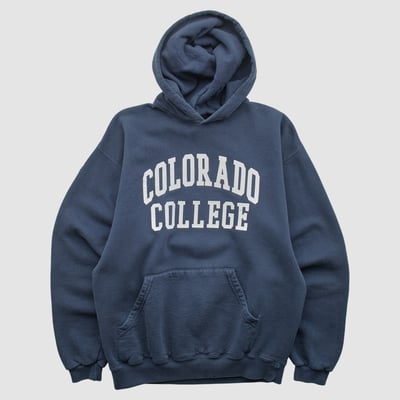 Colorado College Tigers Oarsman 2000s Hooded Pullover Sweatshirt - Navy - S by Fanatics Real Vintage
