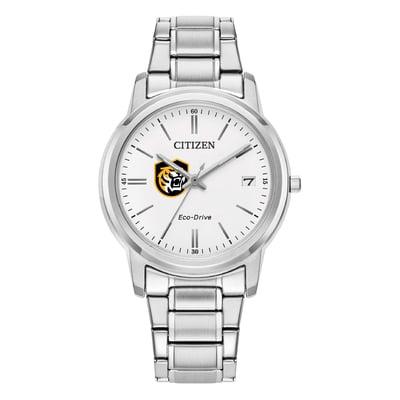  Colorado College Tigers Citizen Watch Women's Eco-Drive White Dial Stainless Steel Watch - Silver