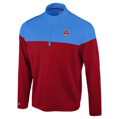Colorado Rapids Antigua Hinder Quarter-Zip Pullover - Burgundy/Sky Blue