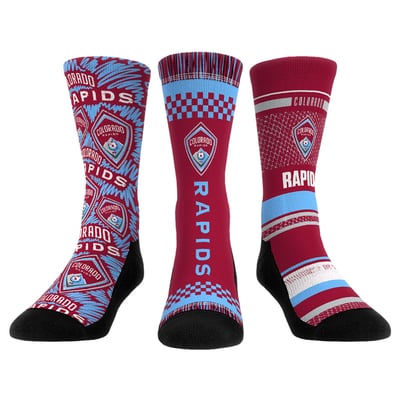  Colorado Rapids Rock Em Unisex Three-Pack Crew Socks Set - Burgundy