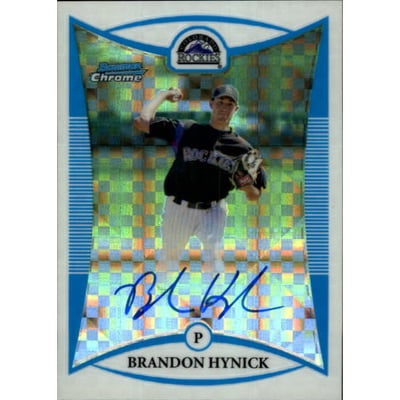 2008 Bowman Chrome Prospects X-Fractors #BCP129 Brandon Hynick AU
