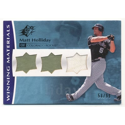 2008 SPx Winning Materials UD Logo #MH Matt Holliday