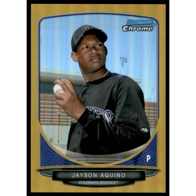 2013 Bowman Chrome Prospects Gold Refractors #BCP102 Jayson Aquino