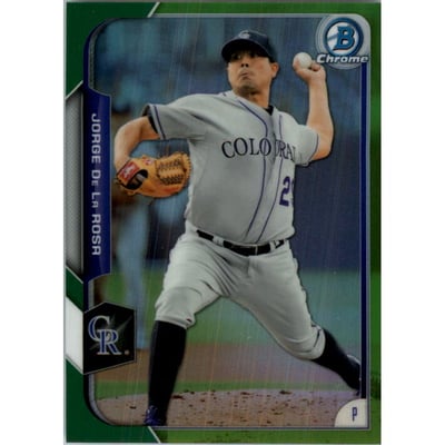 2015 Bowman Chrome Green Refractors #42 Jorge De La Rosa