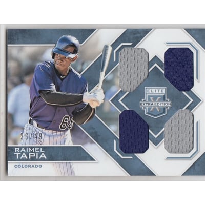 2016 Elite Extra Edition Quad Materials Holo Silver #13 Raimel Tapia/49