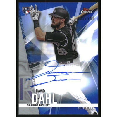 2017 Finest Autographs Blue Refractors #FADDA David Dahl