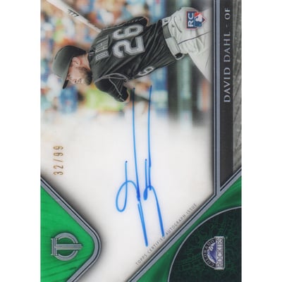 2017 Topps Tribute Autographs Green #TADD David Dahl