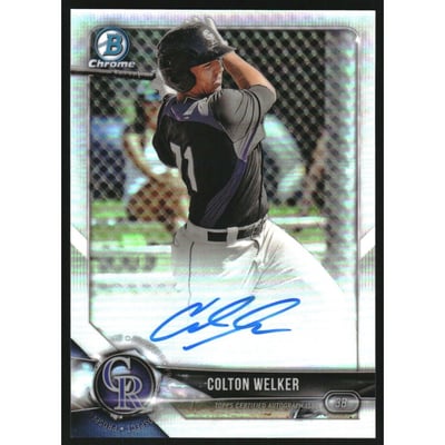 2018 Bowman Chrome Prospect Autographs Refractors #CPACW Colton Welker