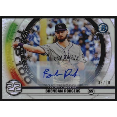 2020 Bowman Chrome Scouts Top 100 Autographs #BTP22 Brendan Rodgers