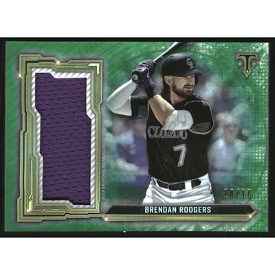 2020 Topps Triple Threads Single Jumbo Relics Emerald #SJRBRO Brendan Rodgers